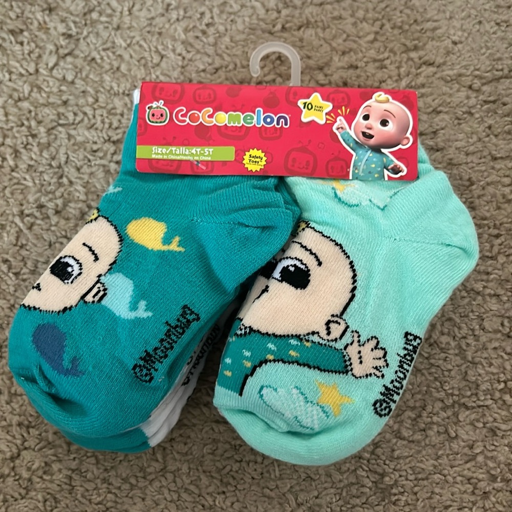 Cocomelon Moonbug toddler Socks 10pck 4T-5T NEW